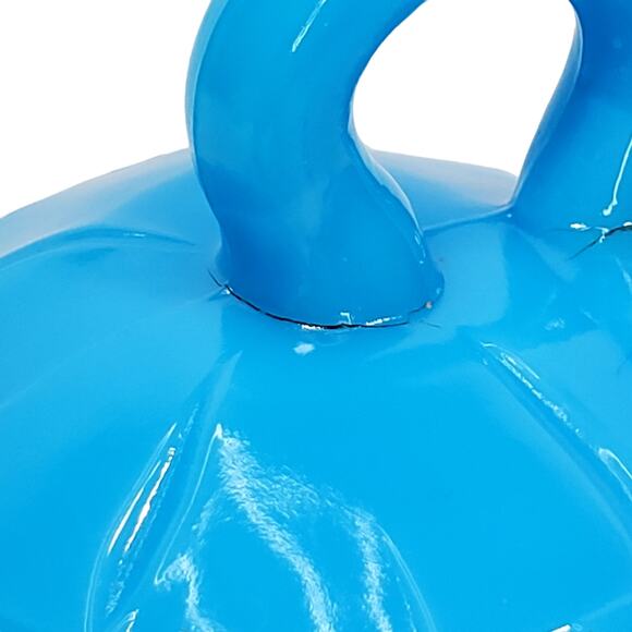 Vtg Round Butter Dish Blue Milk Glass Floral Vine 5.25" - Picture 8 of 15